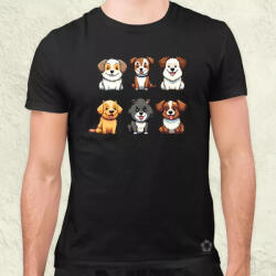 Magnolion Kutya kollázs v3 férfi póló (8098)