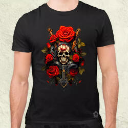 Magnolion Koponya és rózsák v1 férfi póló (6187)