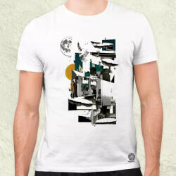 Magnolion Kollázs szürreál v7 férfi póló (2644)