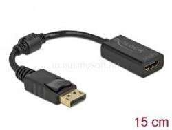 Delock Adapter DisplayPort 1.1-dugós csatlakozó -HDMI-csatlakozóhüvely passzív fekete (DL61011) (DL61011)