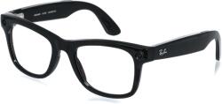 Meta RAY-BAN Meta Wayfarer (Standard) Smart Glasses - Shiny Black, Clear (Large) (RW4008 601/SB 53)