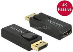 Delock Adapter Displayport 1.2-dugós csatlakozó > HDMI-csatlakozóhüvely 4K passzív, fekete (DL65571) (DL65571)