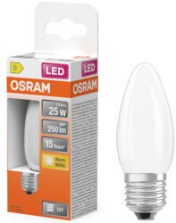 OSRAM E27 LED gyertya, 1, 8W, 250 lm, 2700 K, melegfehér, opál üveg-25 W izzó helyett - Star Classic B (4099854466885)