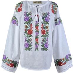 Rody s Forever Blúz, R24D, rózsa minta, fehér/lila, 3XL (R62013XL)