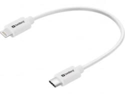 Sandberg USB-C PD - Lightning MFI adat- és töltőkábel 0, 2m fehér (136-71) (136-71)