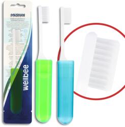 Wellbee felnőtt fogkefe, közepes, utazó, többszínű, 1 darab