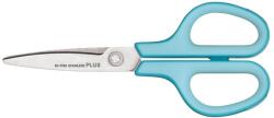 PLUS Corporation Olló, általános, 17, 5 cm, PLUS Fitcut Curve , világoskék (PLUS35052) - papirdepo