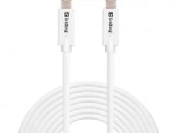 Sandberg USB-C - USB-C 3.2 Gen2 adat- és töltőkábel 100W, 5m fehér (136-76) (136-76)