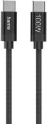 Hama Cablu de date Hama Fabric, USB-C - USB-C, 100 W, 1.5m (Negru) (Hama 201740)