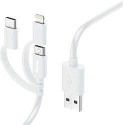 Hama Cablu date Hama 201535, 3-in-1, Micro-USB/USB-C/Lightning, 1.0 m (Alb) (Hama 201535)