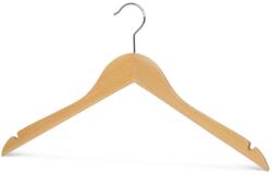 MAWA Fából készült ergonomikus vállfa, Business, természetes, bevágással