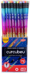 Daco Set 72 creioane HB cu radiera Daco, Curcubeu (CG108-72)