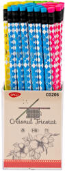 Daco Set 72 creioane negre HB cu radiera Daco, Tricotat (CG206-72)