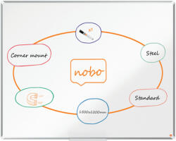 Nobo Tabla NOBO Premium Plus, otel lacuit, 150x120 cm, magnetica, include marker si tavita, alb (NB-1915159) - roua