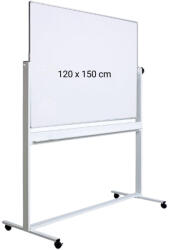 Optima Tabla alba magnetica, dubla fata, rotativa, 120 x 150 cm, pe stand mobil, profil aluminiu, Optima (OP-25120150)