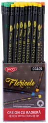 Daco Set 72 creioane HB cu radiera Daco, Floricele (CG105)