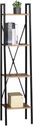 Intenso Home 4 Szintes Nyitott Könyvespolc 34x148cm, Sonoma Tölgy, Fém Lábakkal