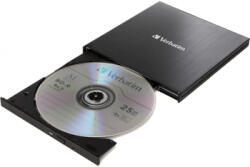 Verbatim Blu-Ray Writer Extern VERBATIM Slimline UltraHD 4K USB C Negru 43888 (43888)