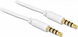 Delock Cablu Delock stereo jack 3.5mm 4 pini Alb T-T 0.5m 83439 (83439)