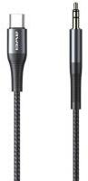 Awei CL-116T audió kábel (3.5mm jack - Type-C, cipőfűző, 100cm) FEKETE (125696)