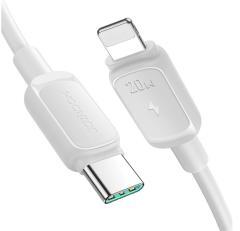JOYROOM adatkábel (Type-C - lightning, 20W, gyorstöltő, törésgátló, 120cm) FEHÉR (146496)