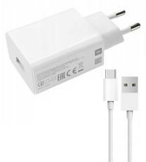 Xiaomi hálózati töltő USB aljzat (18W, gyorstöltő + Type-C kábel) FEHÉR