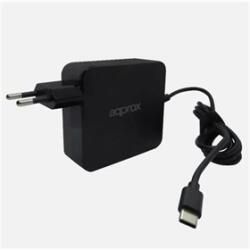 APPROX Notebook adapter 90W - Univerzális USB Type-C töltő, 5V/3A, 9V/3A, 12V/3A, 15V/3A, 20V/4.5A, Fekete (APPA90C)