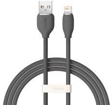 Baseus JELLY LIQUID adatkábel (USB - lightning, 2.4A, gyorstöltő, 120cm) FEKETE (123173)