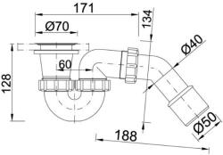 Styron 6/4˝zuhanytálca-szifon leeresztőszeleppel NA40-es bekötőcsővel (STY549)