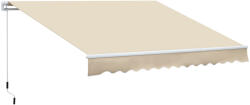 Outsunny Kültéri Kihúzható Napellenző Ajtókhoz és Ablakokhoz, 360x250 cm, Krémszínű