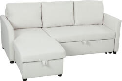 Homcom Canapea Extensibilă de Colț cu Compartiment Ascuns, 192x148x86 cm, Crem