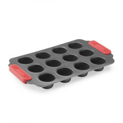 Lékué Forma pentru copt briose Lekue 1009479, 31x18x3, 7 cm, Strat antiaderent ceramic, Otel carbon, +4°C / +240°C, Negru/rosu (1009479)
