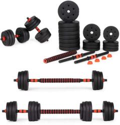 ModernHOME állítható 30kg Súlyzó szett 2x15kg - piros-fekete