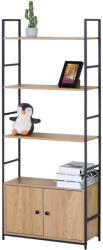 Intenso Home 5 Szintes Könyvespolc Ajtóval 59x144cm Tölgy Színben