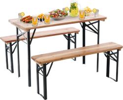 Garden Line összecsukható fa Sörpad 117 × 56 × 76 cm - Asztal + 2 Pad (MEB0780)