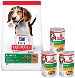 Hill's Science Plan Puppy Közepes fajtájú szárazeledel rizzsel és bárányhússal 14 kg + 3 doboz INGYENES