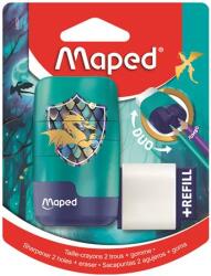 Maped Hegyező és radír, kétlyukú, tartályos, pótradírral, MAPED "Connect Dragon", sárkány 049224 (049224)