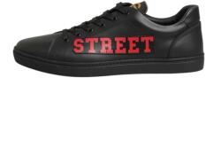 Dolce&Gabbana Street Life alacsony szárú bőr férfi tornacipő 43 EU fekete