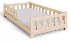  PINI gyermekágy 160x80 alacsony fa, lakkozatlan, matraccal - natúr