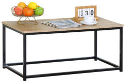 Intenso Home Loft Stílusú Szögletes Dohányzóasztal Fém Lábbal 90x40 cm Sonoma Tölgy