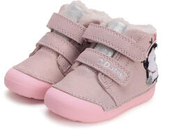 D. D. STEP Ghete imblanite fete, cu velcro, roz cu pinguin, 20/25 roz (1421B9)