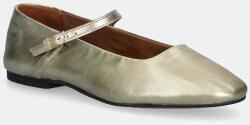 Tommy Hilfiger balerini de piele HILFIGER GOLD BALLERINAS PPY2-OBD016_GLD (FW0FW09320)