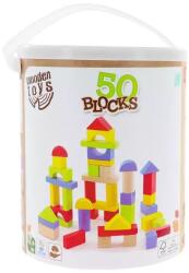 Trefl Trefl: Set cuburi de construit din lemn - 50 de piese (61687)