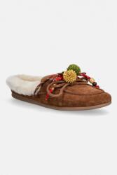 Nokwol papuci din piele întoarsă Coco Fur Tan Suede PPY2-KLD0LS_88X