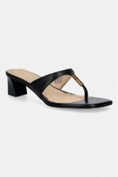 Guess șlapi de piele YAIZA PPY2-KLD0L3_99X (FLJYZA.LEA03.BLACK)