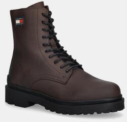 Tommy Jeans pantofi de piele TJM LACE UP TUMBLED HIGH 9BYA-OBM04O_89X (EM0EM01631)