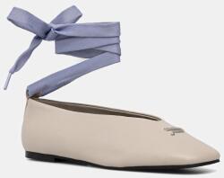 Tommy Jeans balerini de piele TJW BALLERINA WITH LACES PPY2-OBD0HA_01X