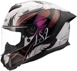 LS2 FF820 Rapid III Boho zárt motoros bukósisak fényes fehér-fekete-rózsaszín