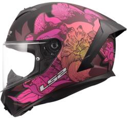 LS2 FF820 Rapid III Poppies II zárt motoros bukósisak matt fekete-rózsaszín