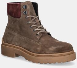 Tommy Jeans cizme înalte din piele TJM LACE UP BOOT SUEDE 9BYA-OBM064_88X (EM0EM01642)